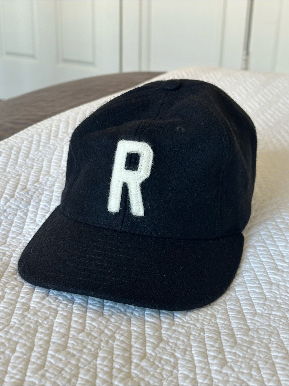 Re/Done Black Cap with White 'R' Patch